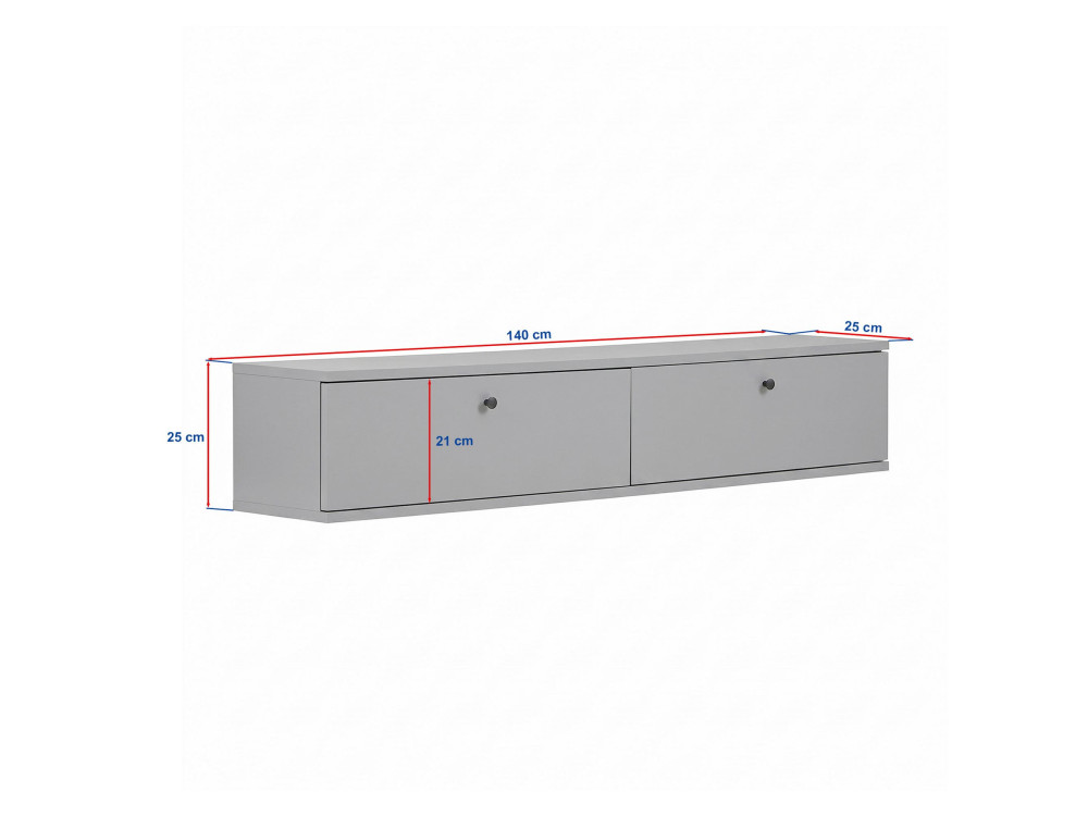 TV-Schrank aus Holz „Ligne 140“ – 140 x 25 x 25 cm – Nussbaum
