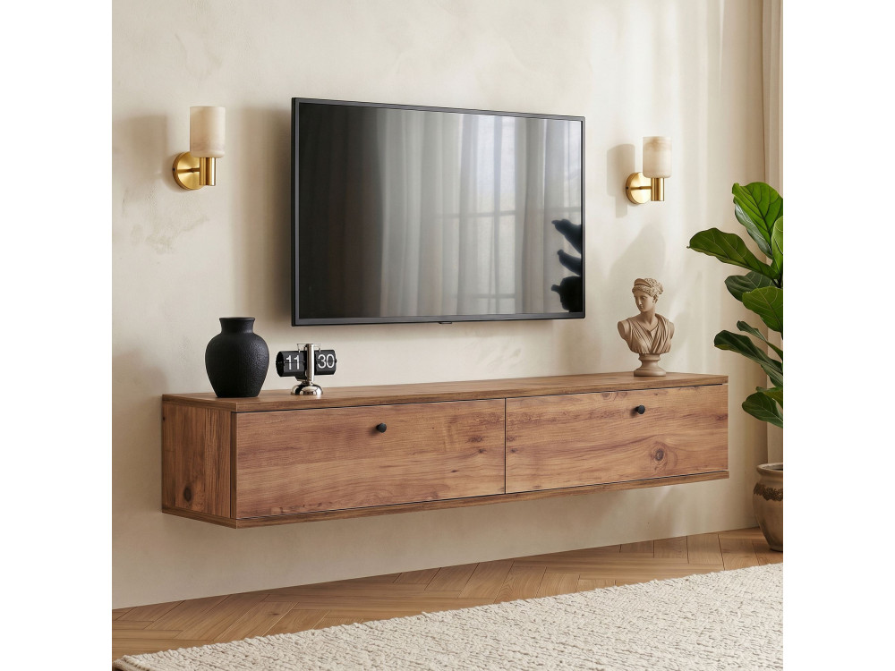 TV-Möbel aus Holz „Ligne 140“ – 140 x 25 x 25 cm – Braun
