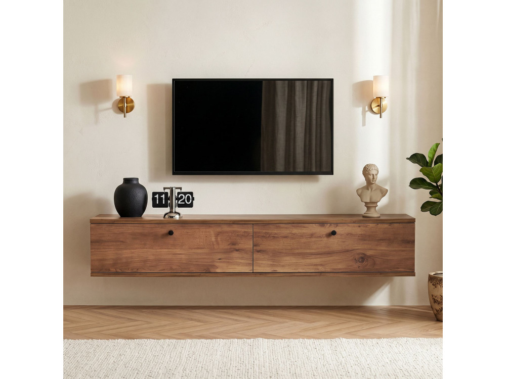 TV-Möbel aus Holz „Ligne 140“ – 140 x 25 x 25 cm – Braun