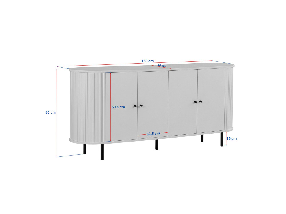 Holzkonsole „Noble“ – 180 x 40 x 80 cm – Beige