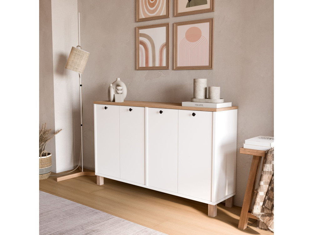 Holzkonsole „Nord“ – 120 x 29 x 74 cm – Weiß