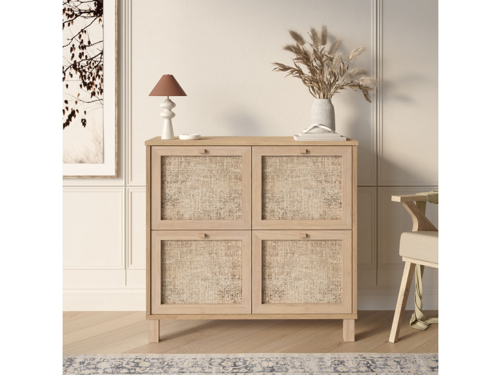 Schuhschrank aus Holz „Dune“ – 90 x 35 x 85 cm – Eiche