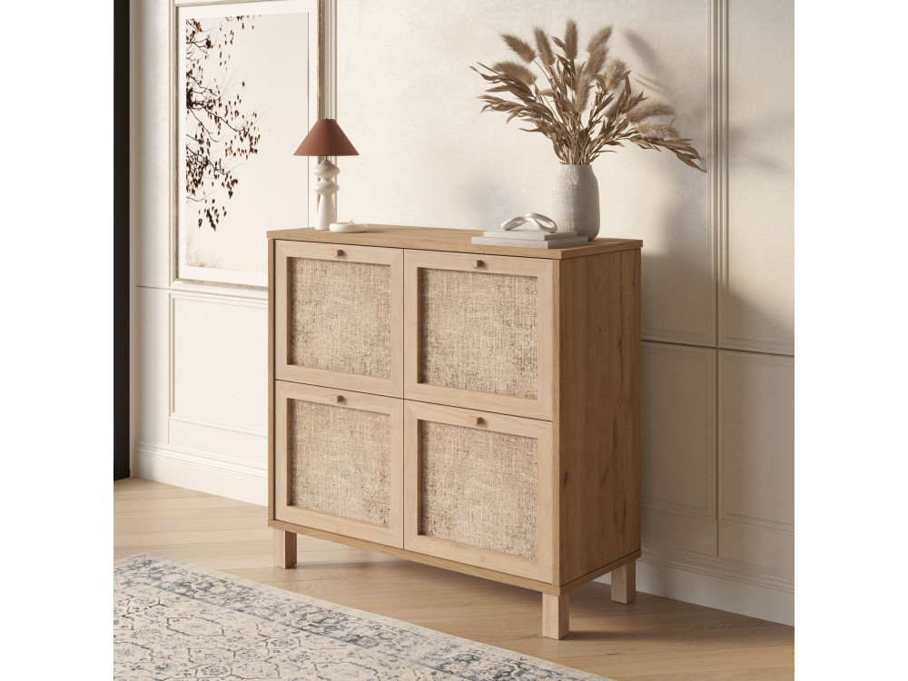 Schuhschrank aus Holz „Dune“ – 90 x 35 x 85 cm – Eiche