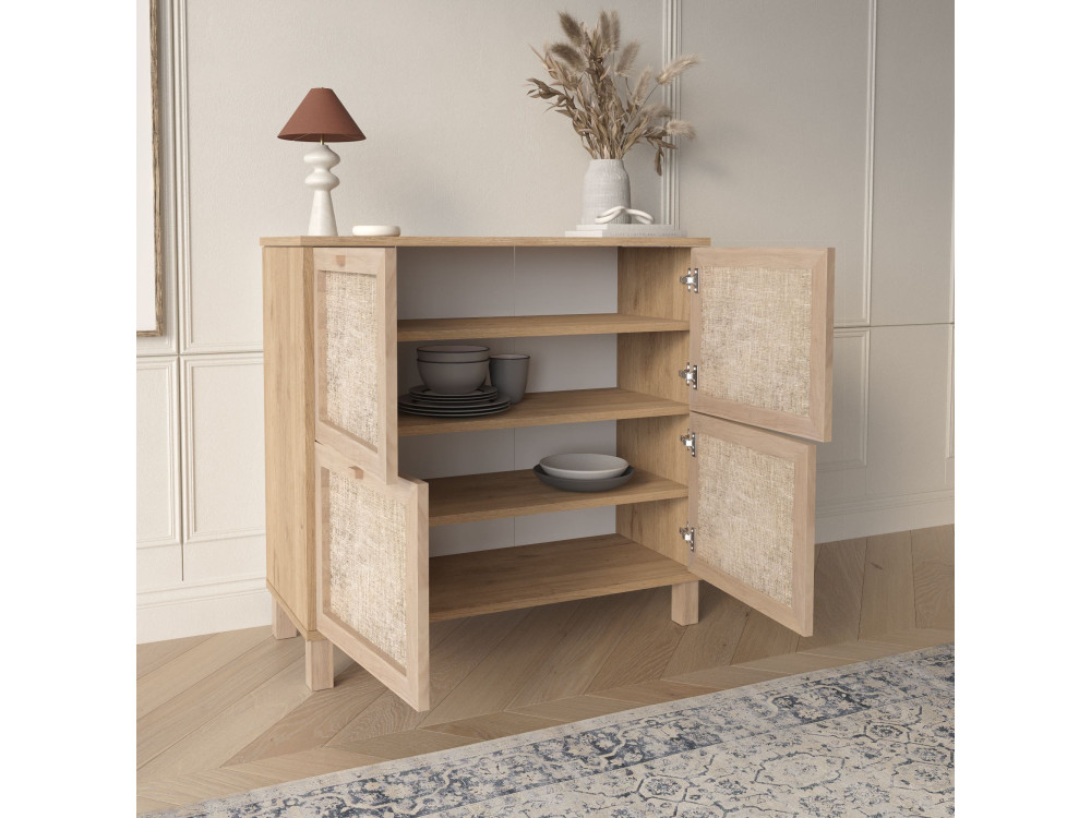 Schuhschrank aus Holz „Dune“ – 90 x 35 x 85 cm – Eiche