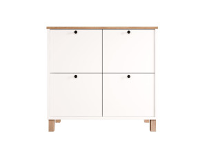 Schuhschrank aus Holz „Nord“ – 90 x 35 x 85 cm – Weiß