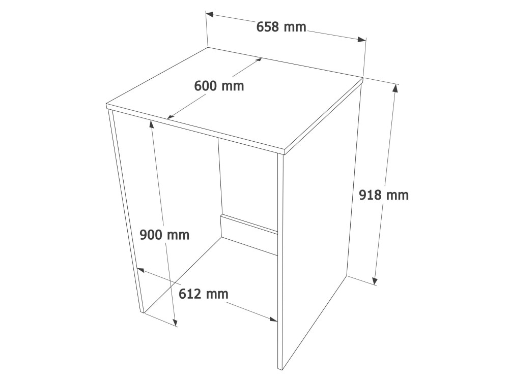 Waschmaschinenunterschrank aus Holz „Nord“ – 66 x 60 x 92 cm – Weiß