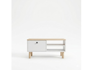 Holz-Couchtisch „Aris“ – 90 x 38,8 x 60 cm – Eiche Saphir / Weiß