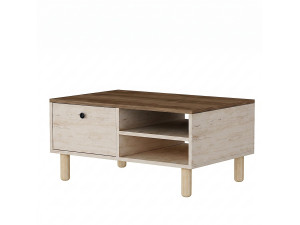 Holz-Couchtisch „Aris“ – 90 x 38,8 x 60 cm – Travertin / Nussbaum Venezia