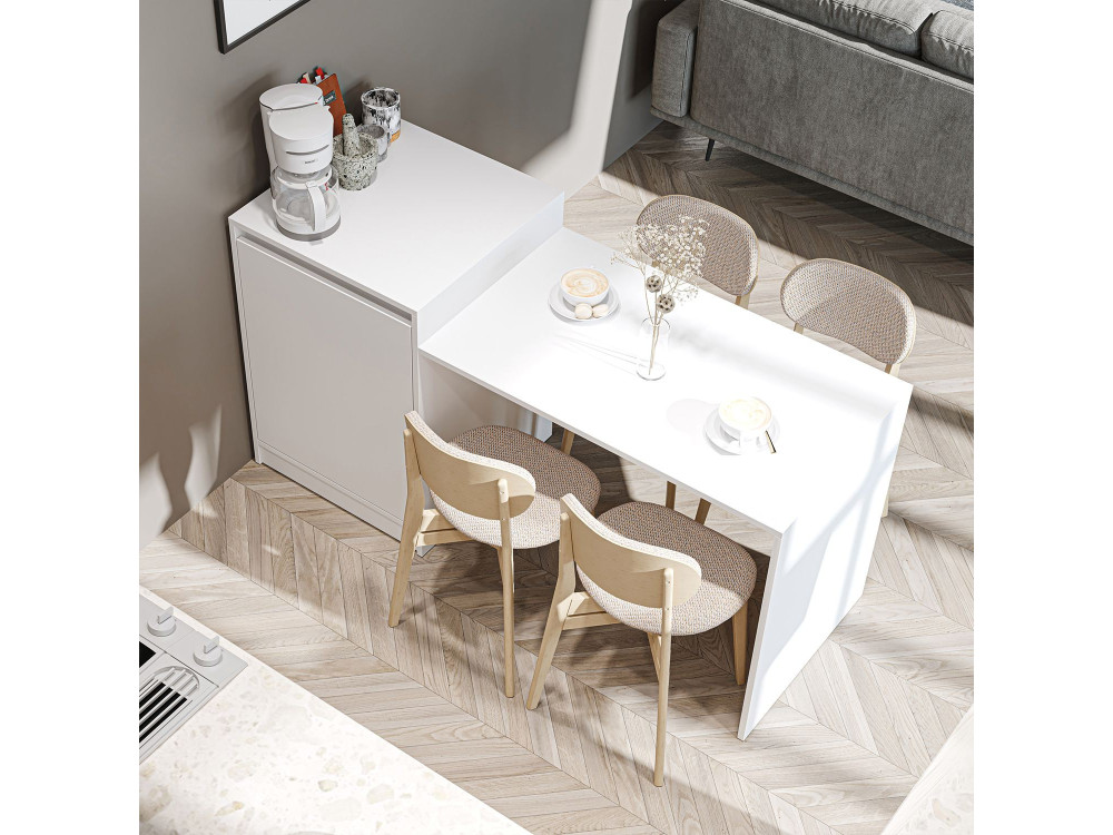 Küchentisch aus Holz „2784“ – 160 x 60 x 85 cm – Weiß
