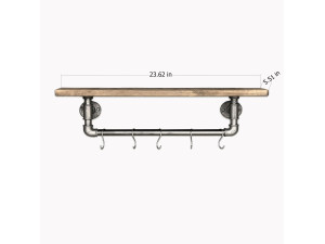 Holzrohrregal „Boruraf117“ – 28 x 14 x 16 cm – Braun