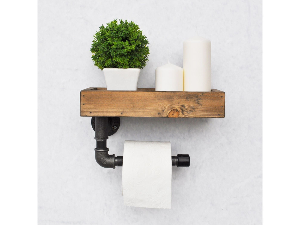 Holzrohrregal „Boruraf117“ – 28 x 14 x 16 cm – Braun