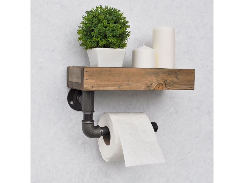 Holzrohrregal „Boruraf117“ – 28 x 14 x 16 cm – Braun