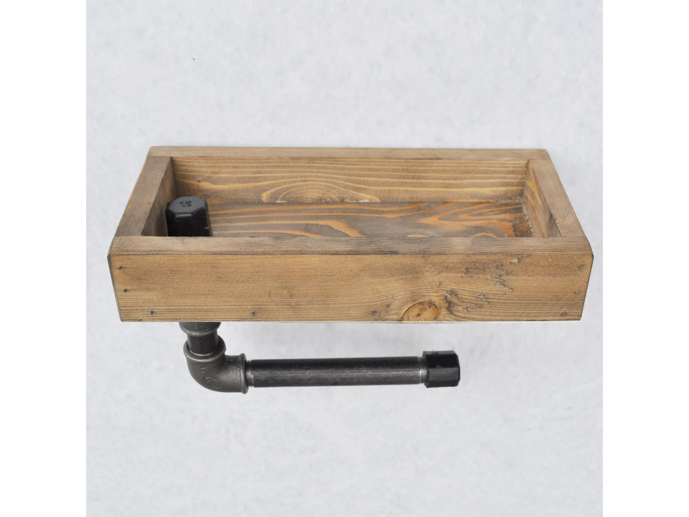Holzrohrregal „Boruraf117“ – 28 x 14 x 16 cm – Braun