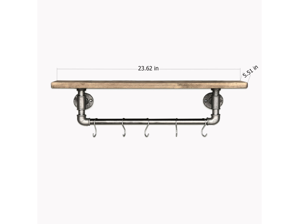 Holzrohrregal „Boruraf117“ – 28 x 14 x 16 cm – Braun