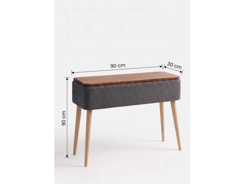Holzsideboard „Sole“ – 90 x 30 x 90 cm – Anthrazit