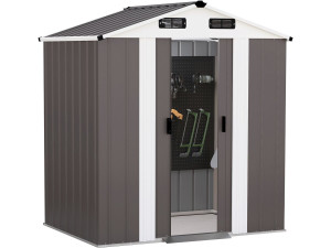 Gartenhaus aus Metall „Dallas II“ – 2,17 m² – Taupe
