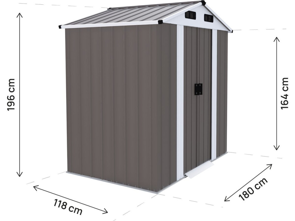 Gartenhaus aus Metall „Dallas II“ – 2,17 m² – Taupe