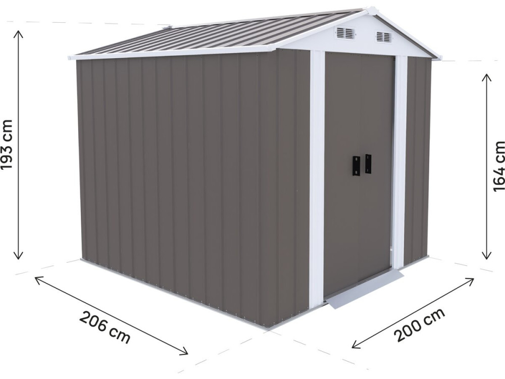 Gartenhaus aus Metall „Dallas“ – 4,12 m² – Taupe