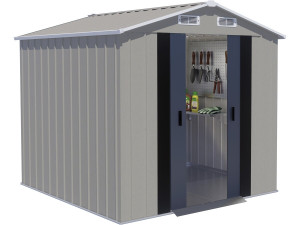 Gartenhaus aus Metall „Nebraska“ – 4,12 m² – Grau