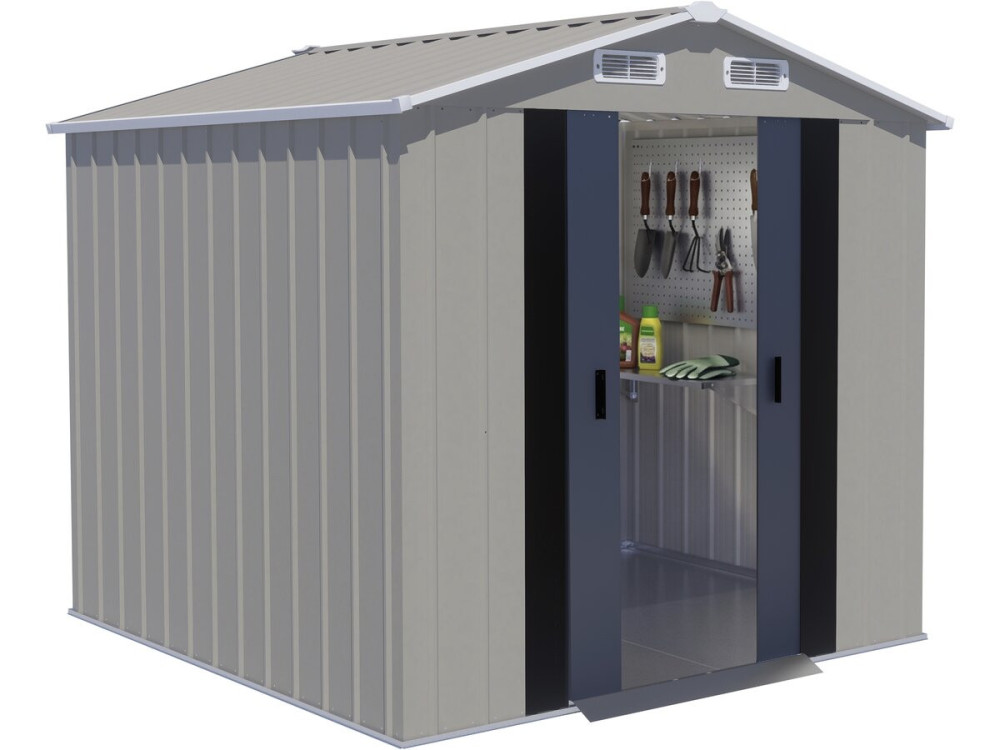 Gartenhaus aus Metall „Nebraska“ – 4,12 m² – Grau