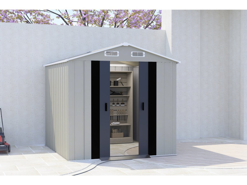 Gartenhaus aus Metall „Nebraska“ – 4,12 m² – Grau
