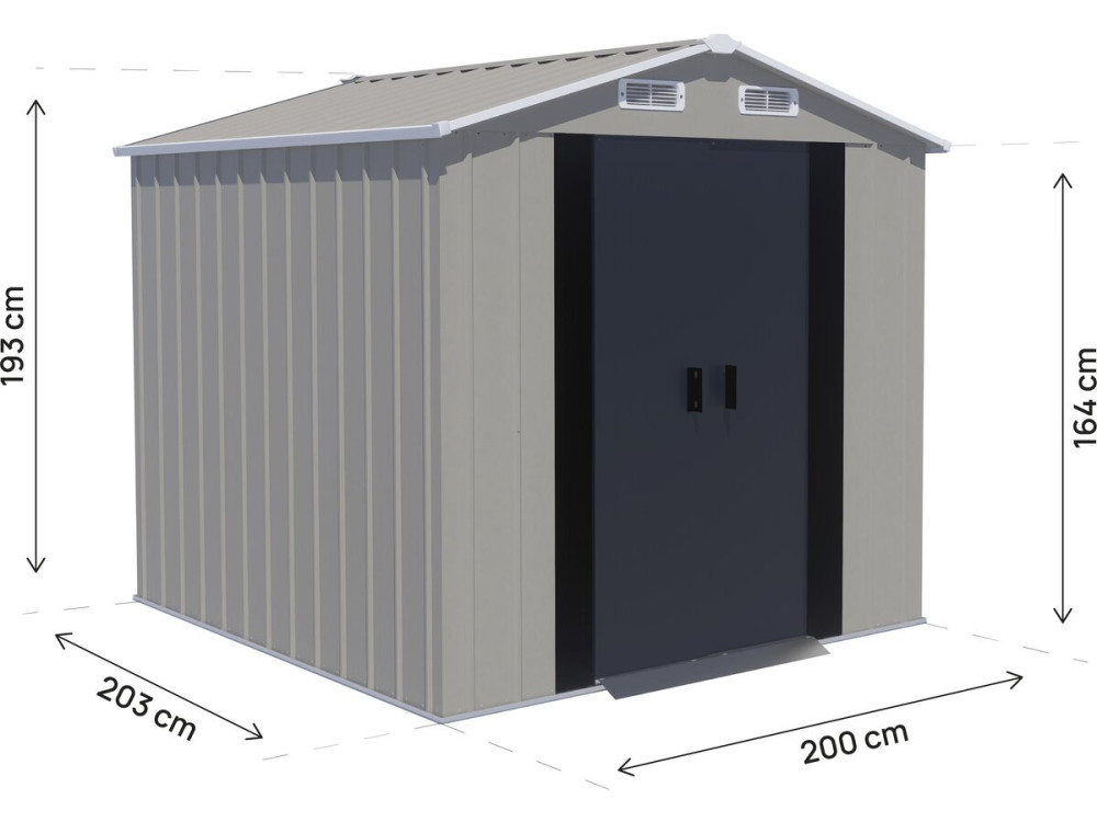 Gartenhaus aus Metall „Nebraska“ – 4,12 m² – Grau