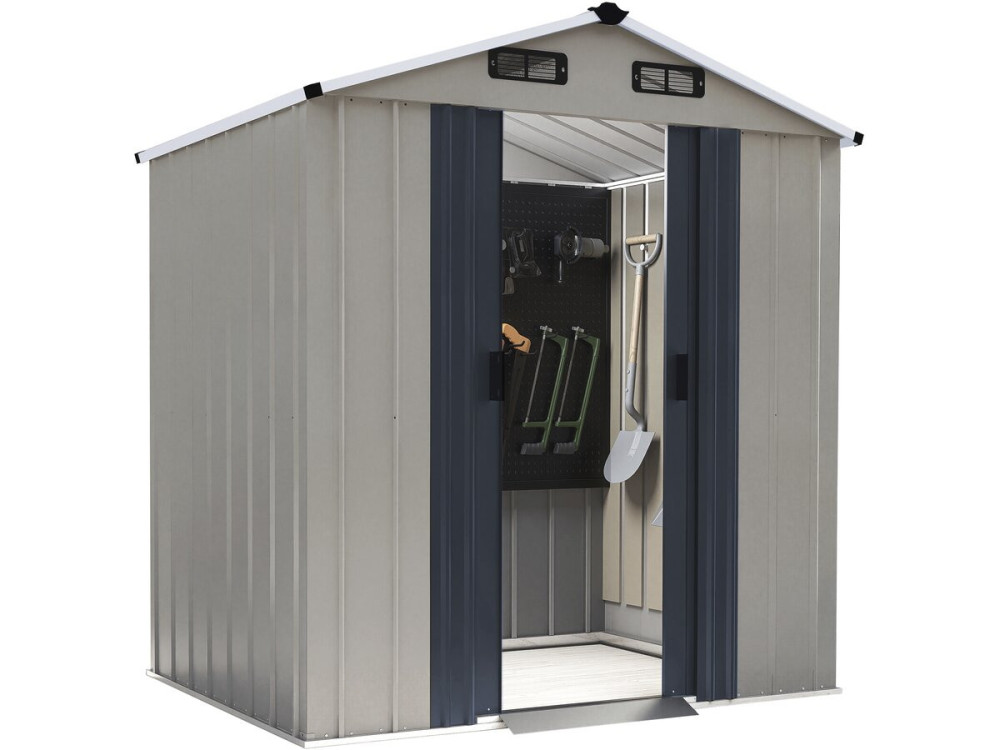 Gartenhaus aus Metall „Nebraska“ – 2,17 m² – Grau