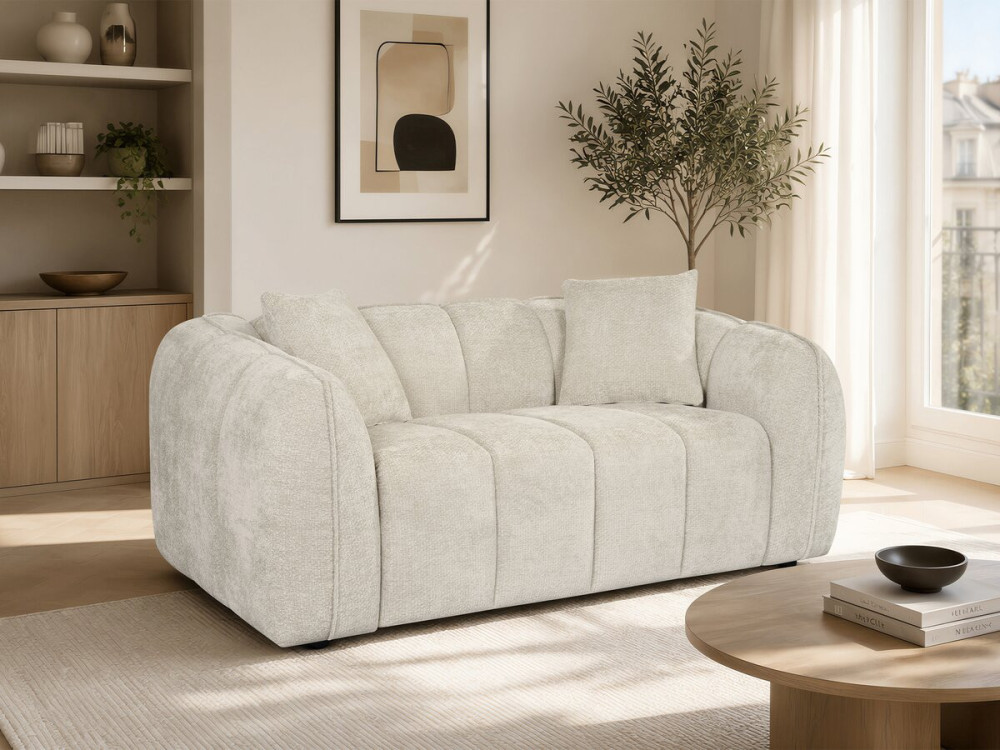 Gerades Sofa im Bubble-Stil aus dem Stoff „Wagram“ – 2-Sitzer – Beige
