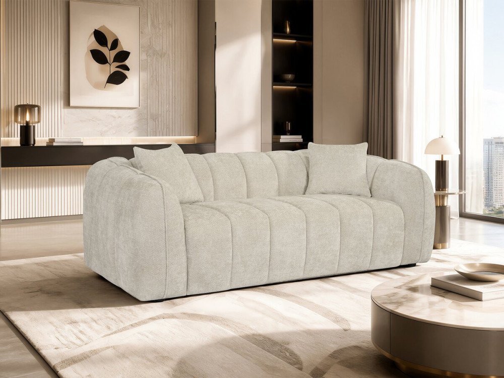 Gerades Sofa im Bubble-Stil aus dem Stoff „Wagram“ – 3-Sitzer – Beige