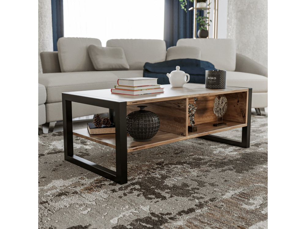 Holz-Couchtisch „Haldizen“ – 105 x 55 x 40 cm – Braun