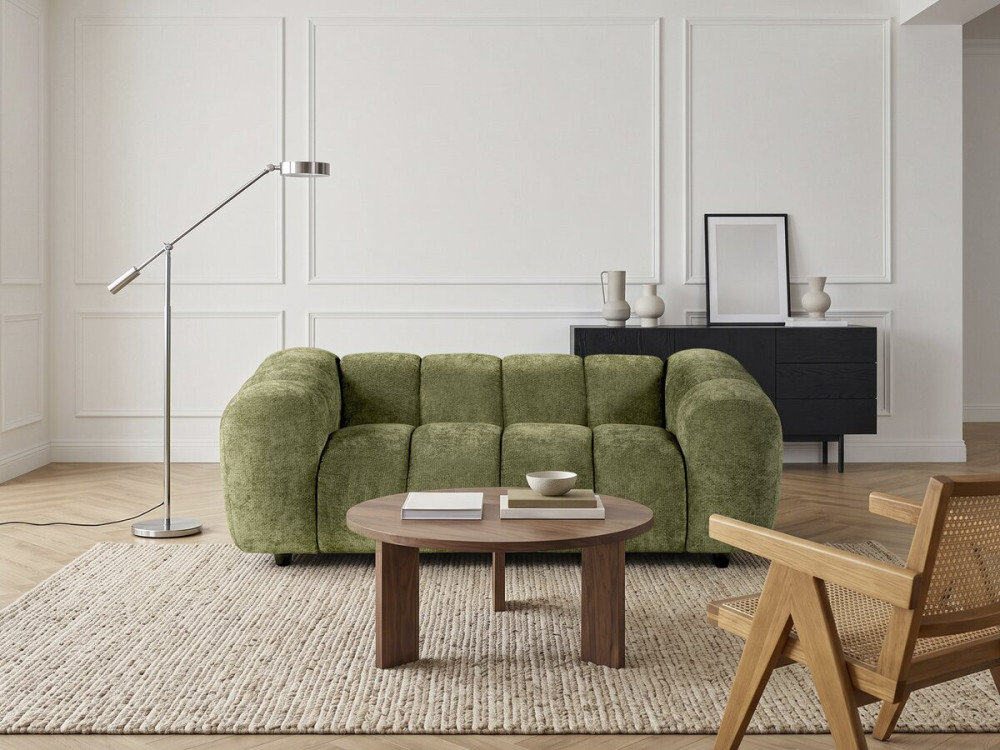 Gerades Sofa im Bubble-Stil aus dem Stoff „Courcelles“ – 2-Sitzer – Grün