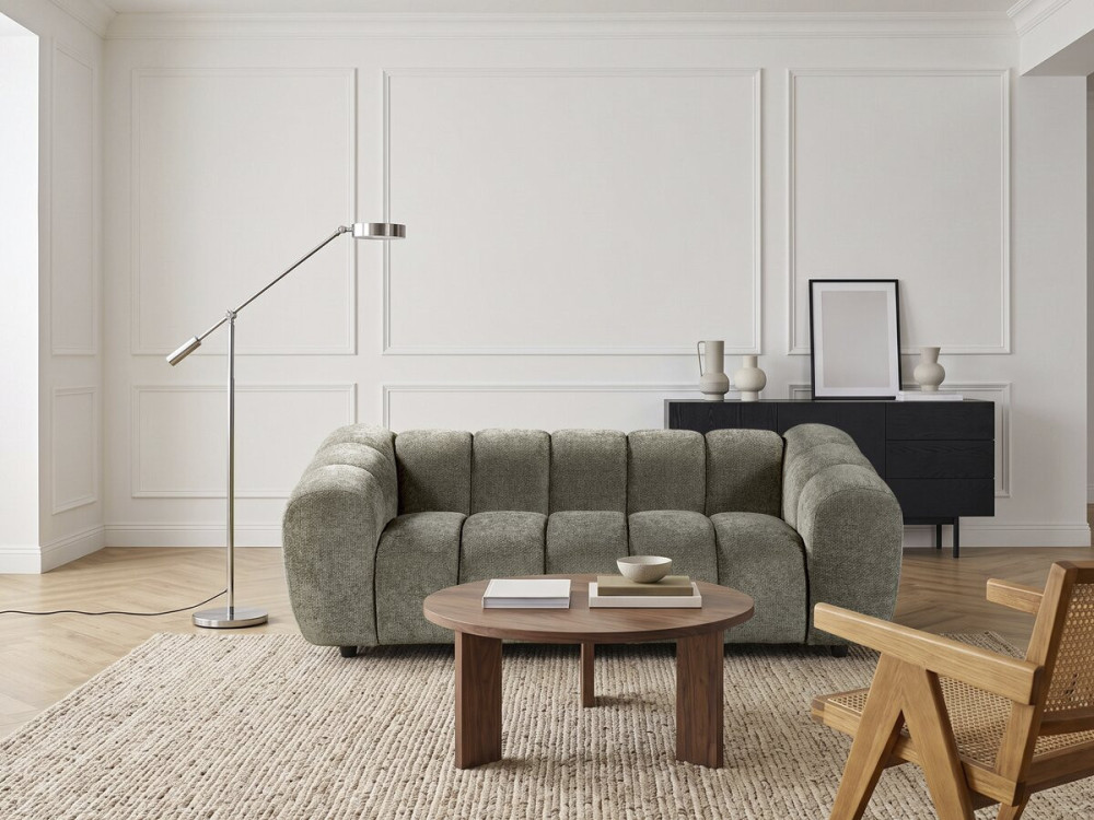 Gerades Sofa im Bubble-Stil aus dem Stoff „Courcelles“ – 3-Sitzer – Braun