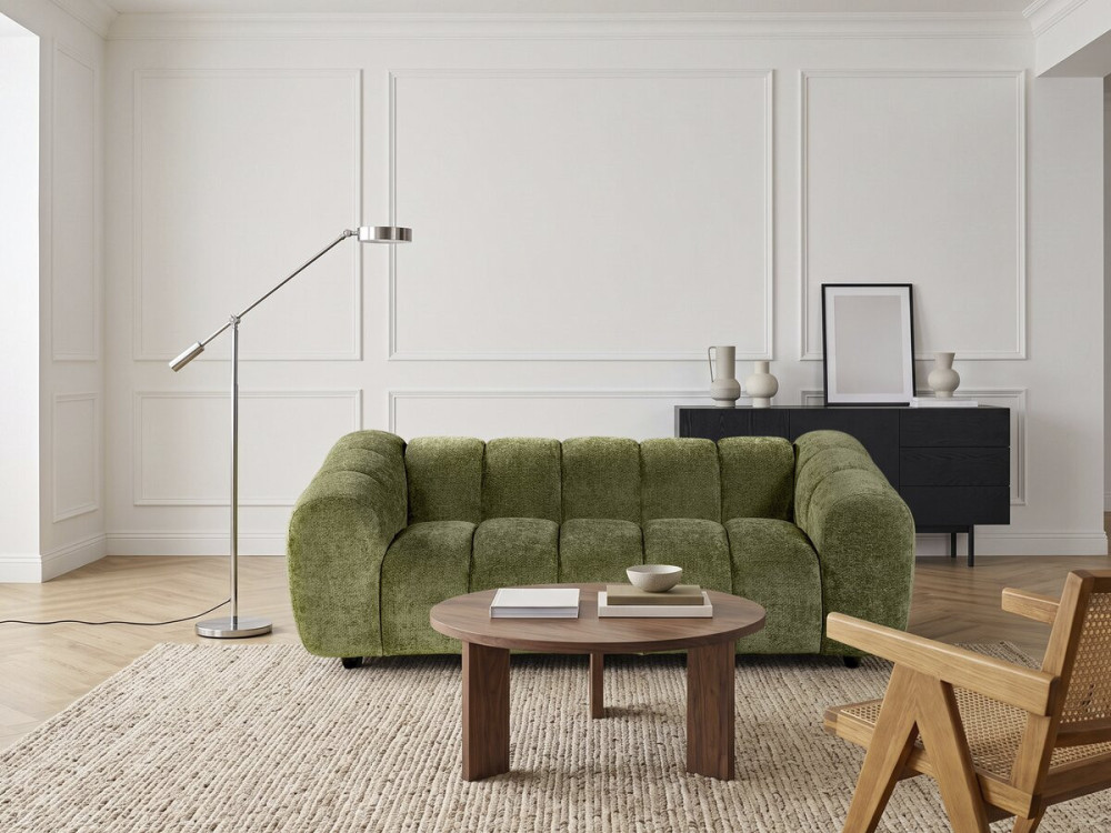 Gerades Sofa im Bubble-Stil aus dem Stoff „Courcelles“ – 3-Sitzer – Grün