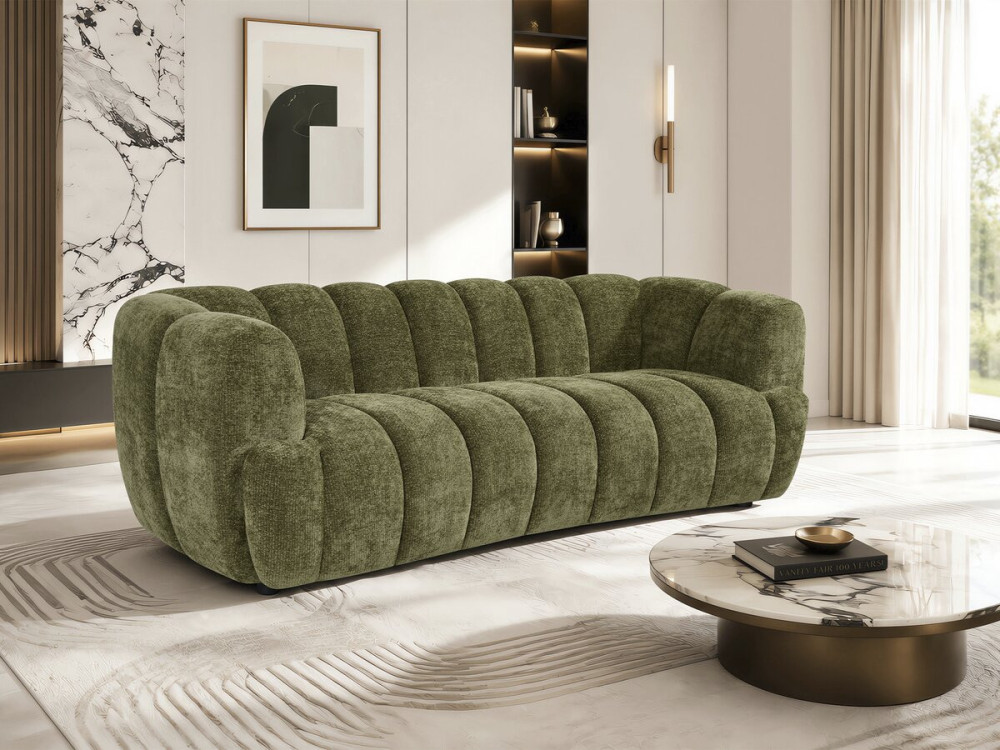 Gerades Sofa im Bubble-Stil aus dem Stoff „Malakoff“ – 3-Sitzer – Grün