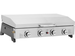 Gas-Plancha mit 4 Brennern und Deckel "Fasto" - 10 kW - Grau