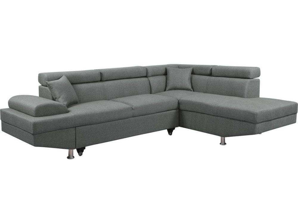 Ecksofa "Sophia luxe" - 265 x 190,5 x 80/91 cm - Grau - Ecke rechts