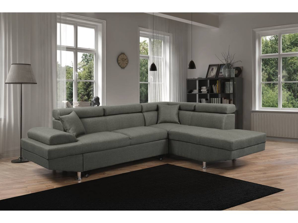 Ecksofa "Sophia luxe" - 265 x 190,5 x 80/91 cm - Grau - Ecke rechts