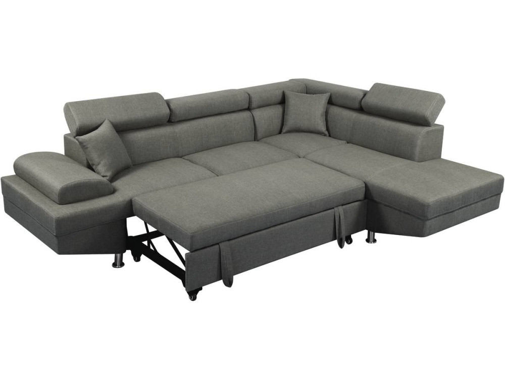 Ecksofa "Sophia luxe" - 265 x 190,5 x 80/91 cm - Grau - Ecke rechts