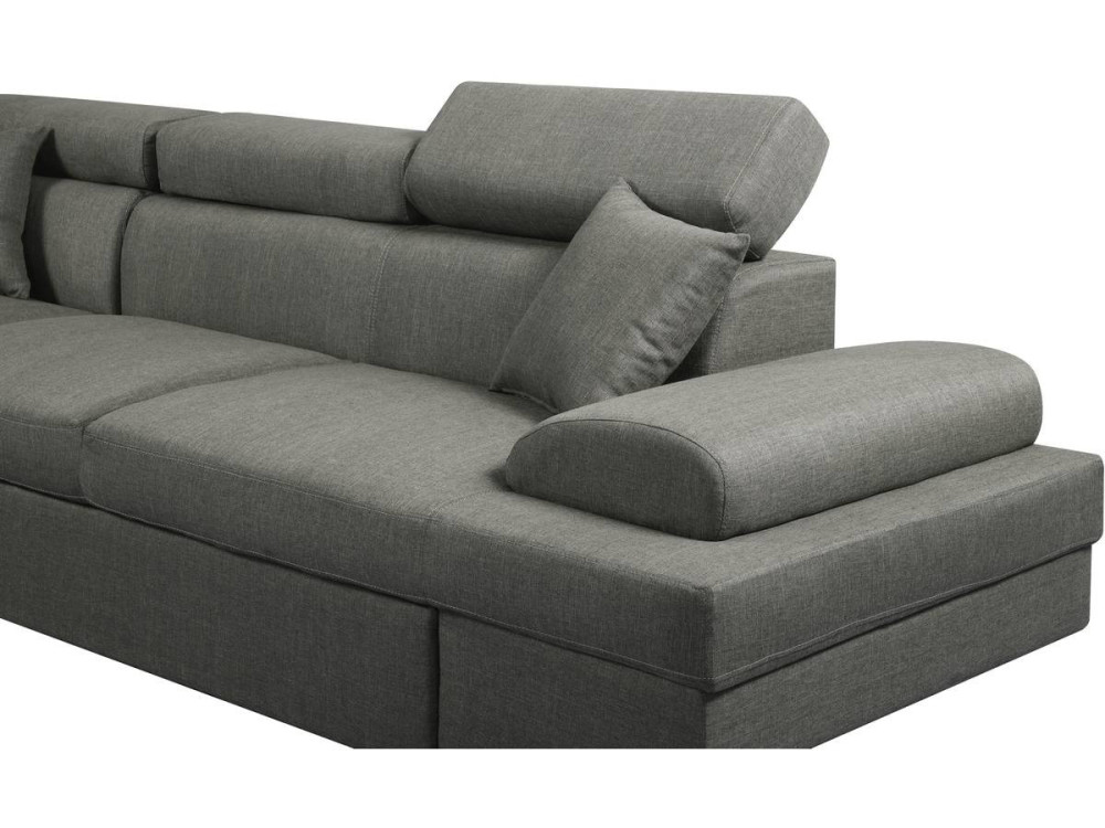 Ecksofa "Sophia luxe" - 265 x 190,5 x 80/91 cm - Grau - Ecke rechts