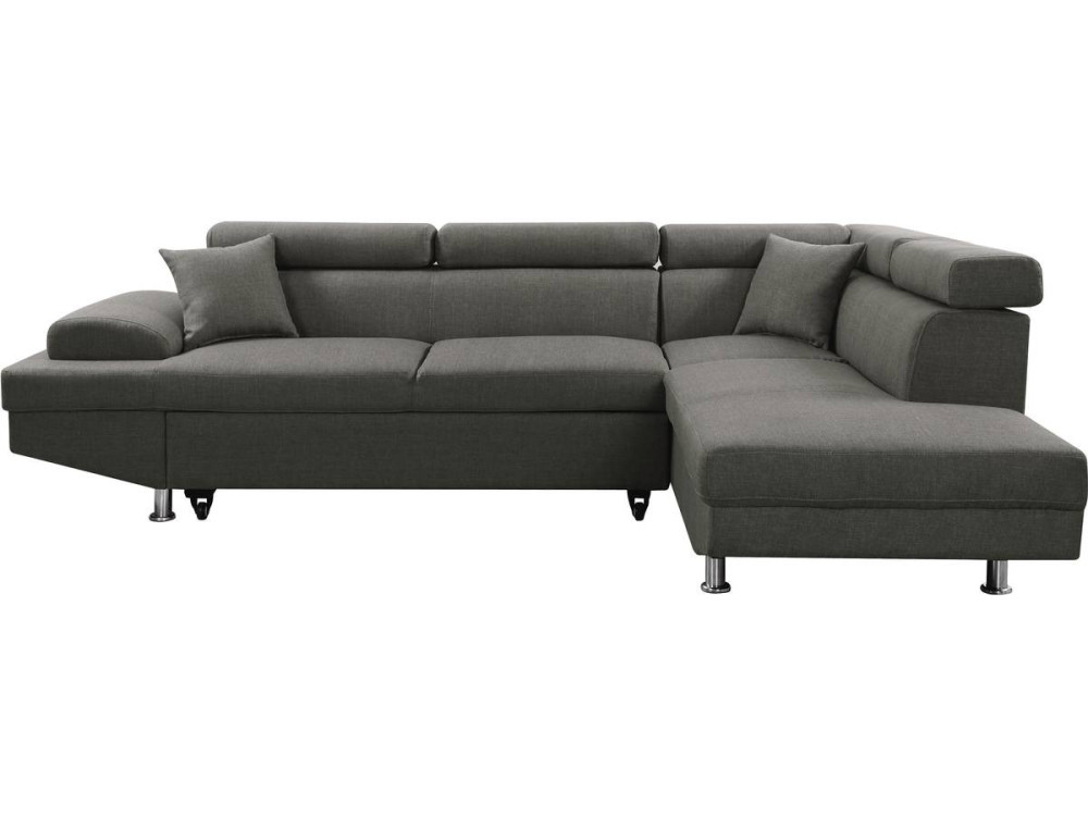Ecksofa "Sophia luxe" - 265 x 190,5 x 80/91 cm - Grau - Ecke rechts