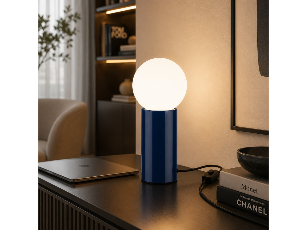 Tischlampe aus Metall „Polo“ – 15 x 15 x 35 cm – Blau