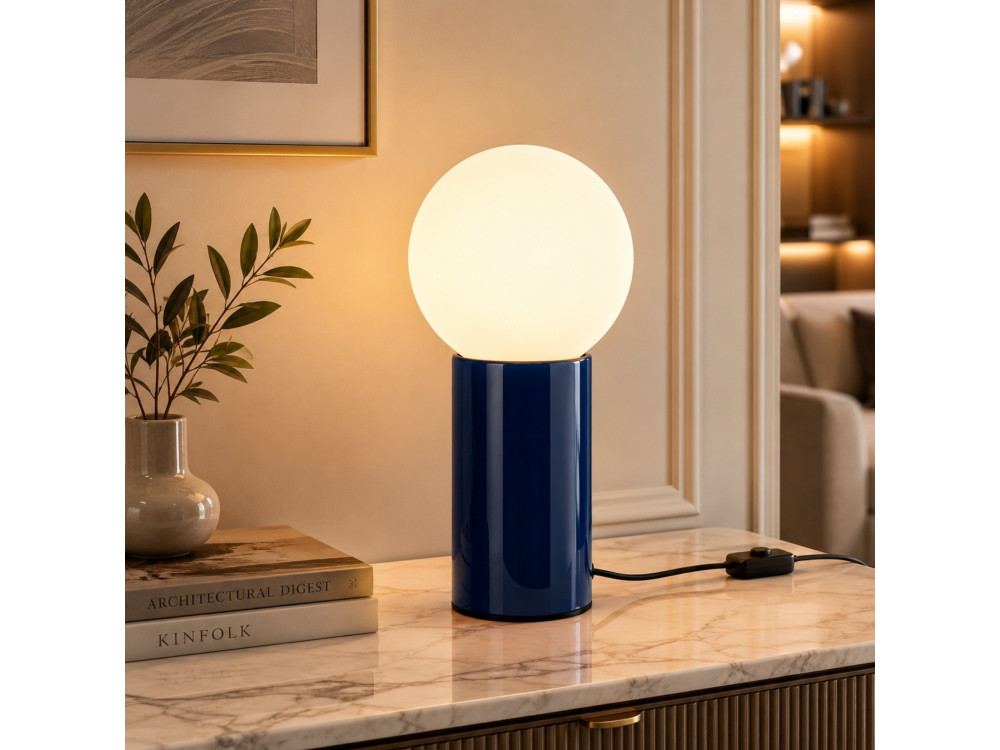 Tischlampe aus Metall „Polo“ – 15 x 15 x 35 cm – Blau