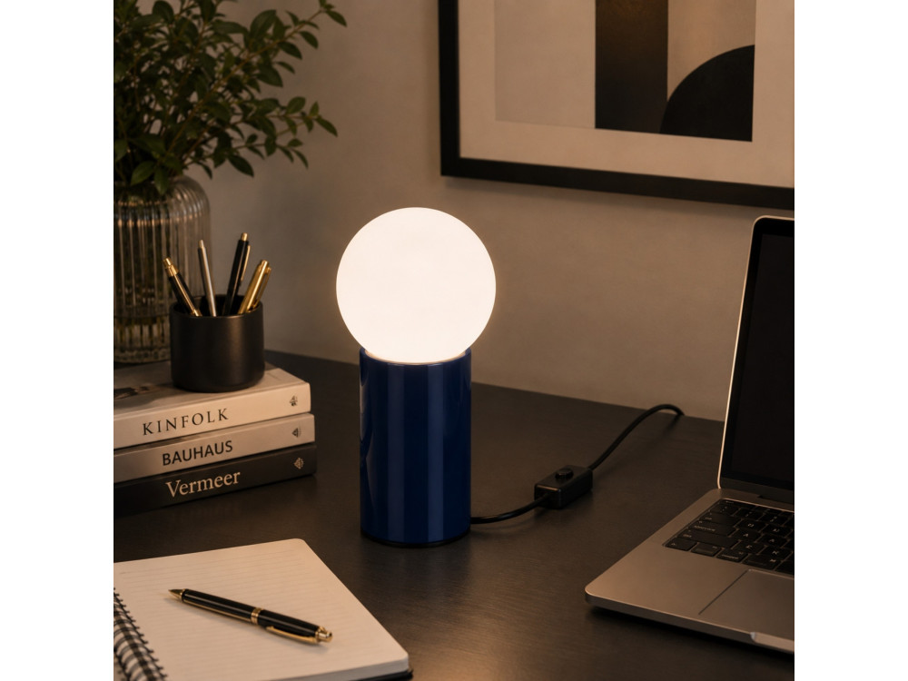 Tischlampe aus Metall „Polo“ – 15 x 15 x 35 cm – Blau