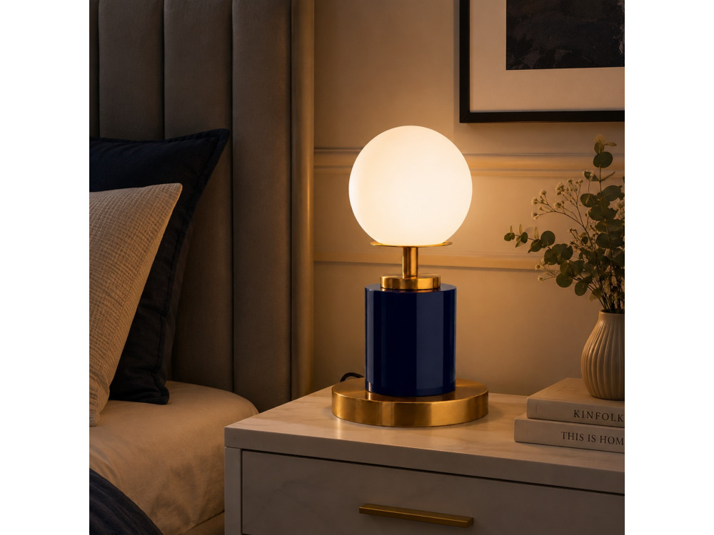 Tischlampe aus Metall „Moira“ – 17 x 17 x 34 cm – Blau
