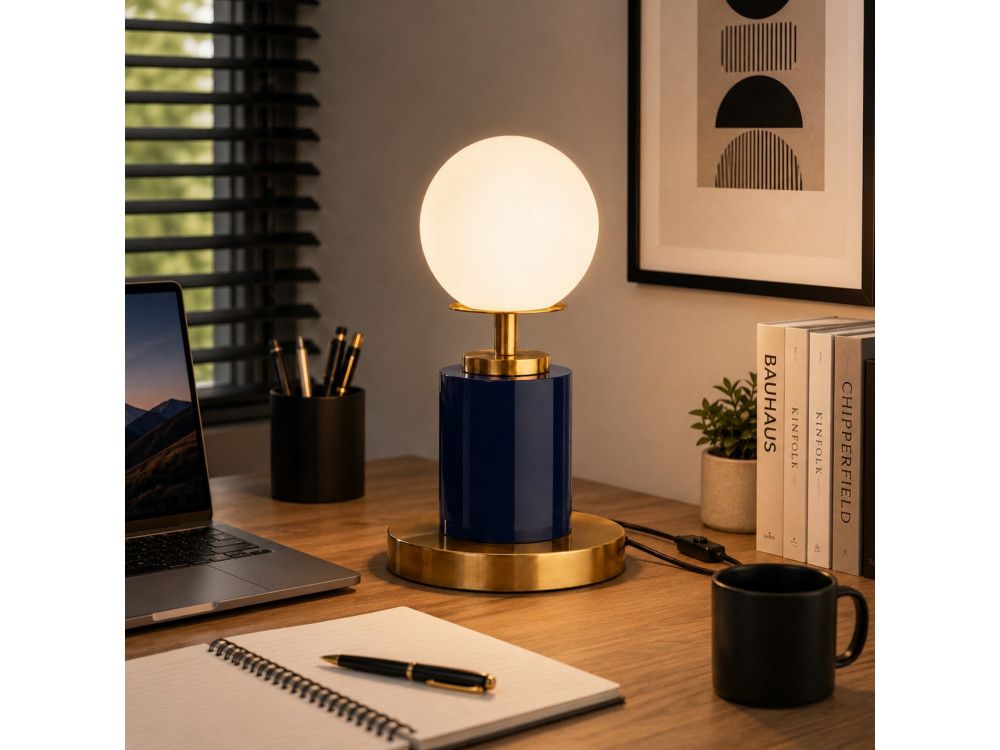 Tischlampe aus Metall „Moira“ – 17 x 17 x 34 cm – Blau