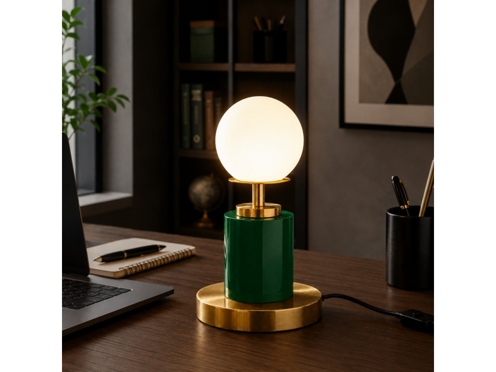Tischlampe aus Metall „Moira“ – 17 x 17 x 34 cm – Grün