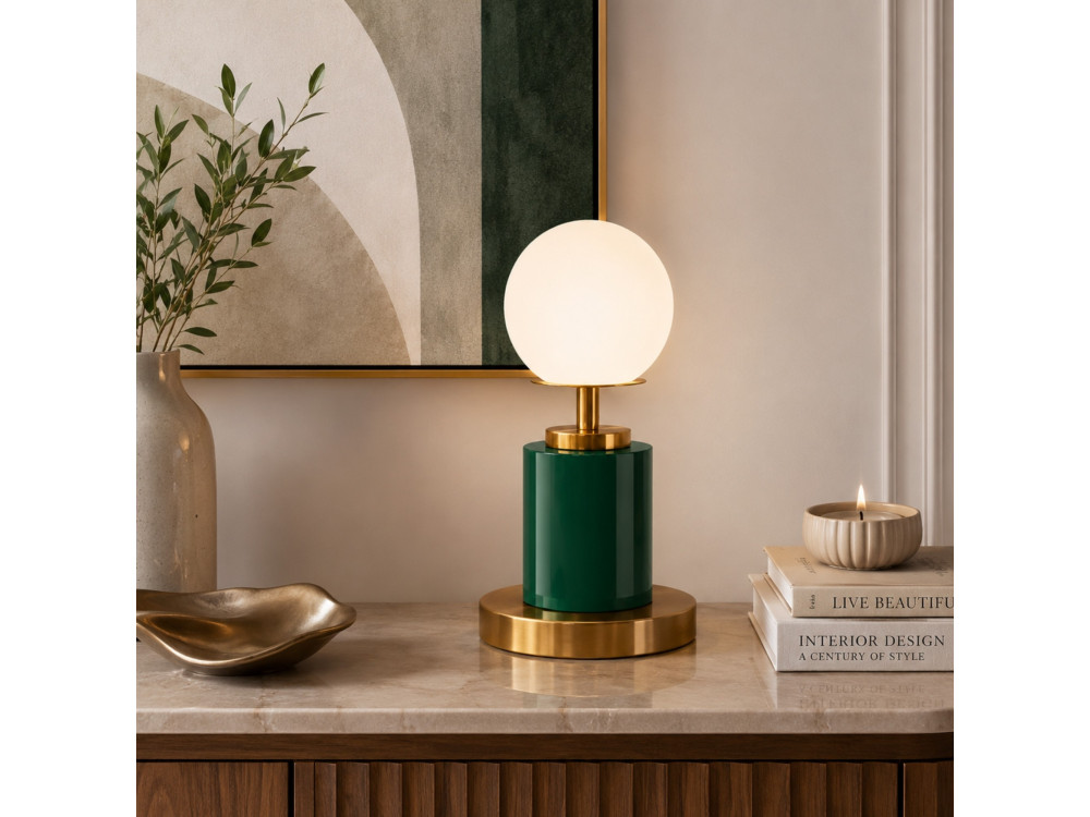 Tischlampe aus Metall „Moira“ – 17 x 17 x 34 cm – Grün