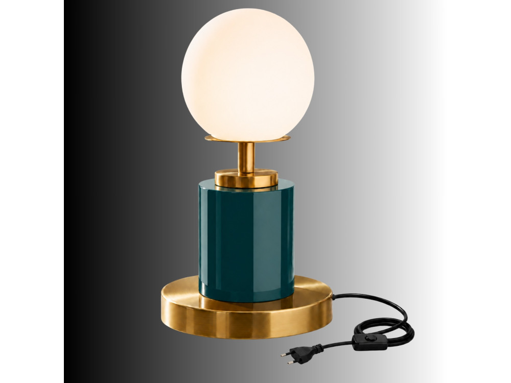 Tischlampe aus Metall „Moira“ – 17 x 17 x 34 cm – Dunkelgrün