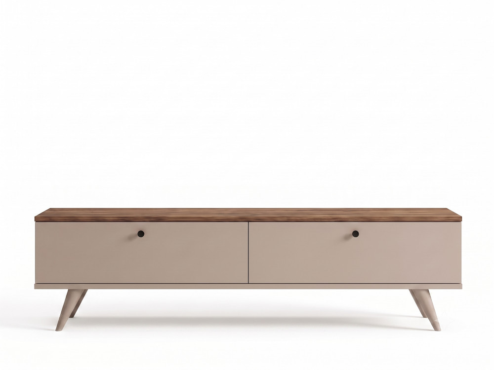 TV-Schrank aus Holz „Paris“ – 160 x 25 x 40 cm – Nussbaum / Kaschmir