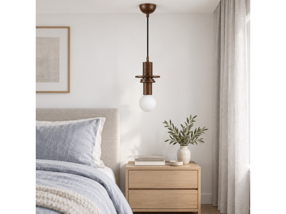 Hängeleuchte aus Holz „Rotas“ – 13 x 13 x 113 cm – Braun